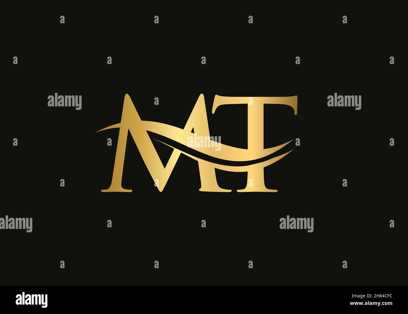 Initial Letter MT Linked Logo for business and company identity. Modern ...