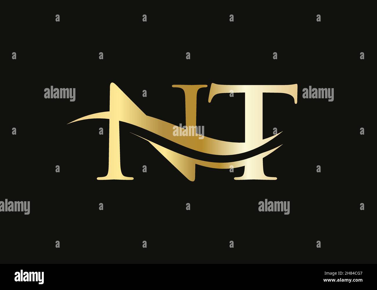 Initial Letter NT Linked Logo for business and company identity. Modern ...