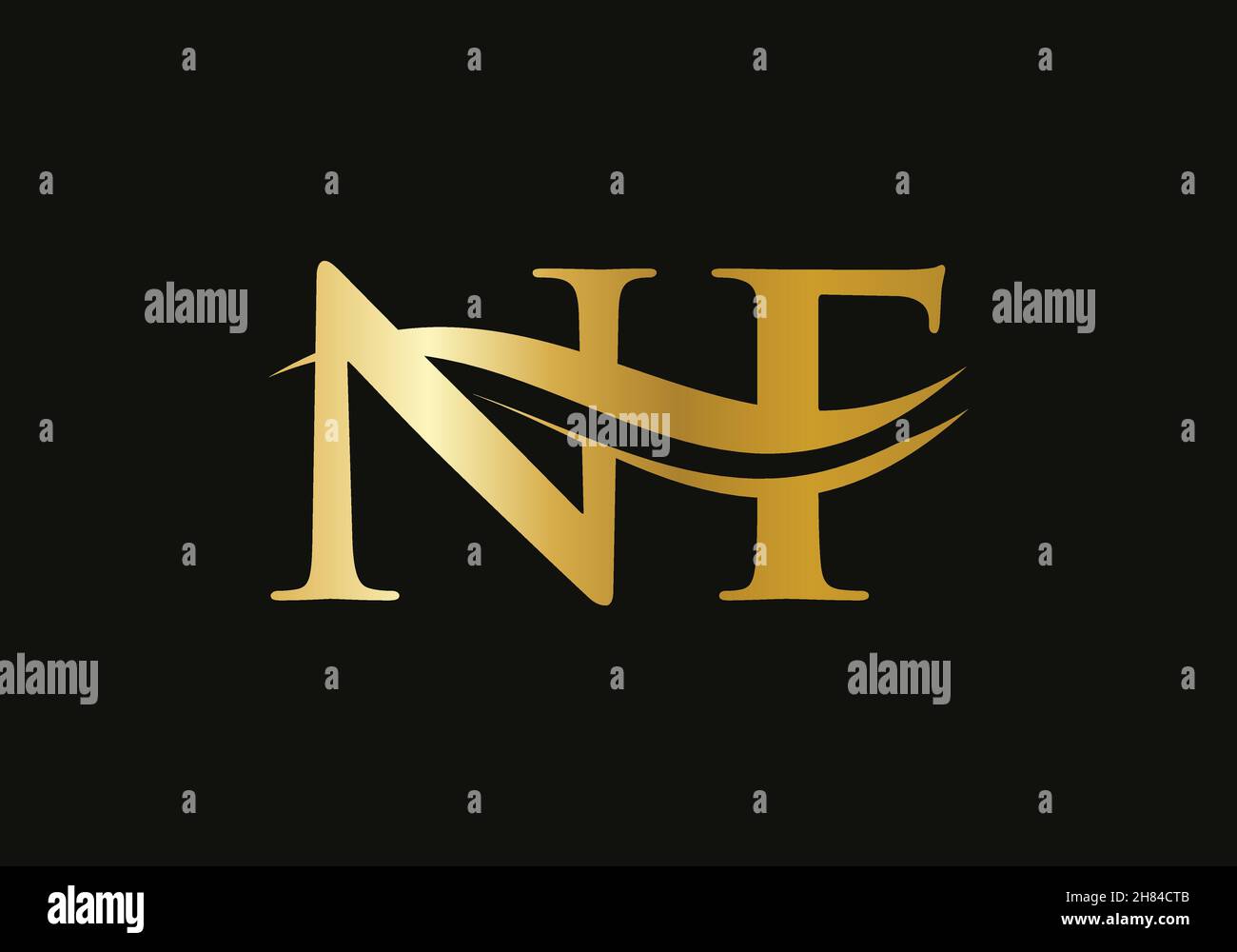 Modern letter NF logo design Vector. Initial linked letter NF logo design with creative, minimal and modern trendy Stock Vector