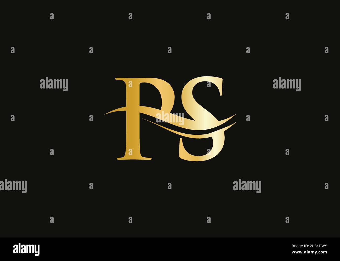 PS Linked Logo for business and company identity. Creative Letter PS