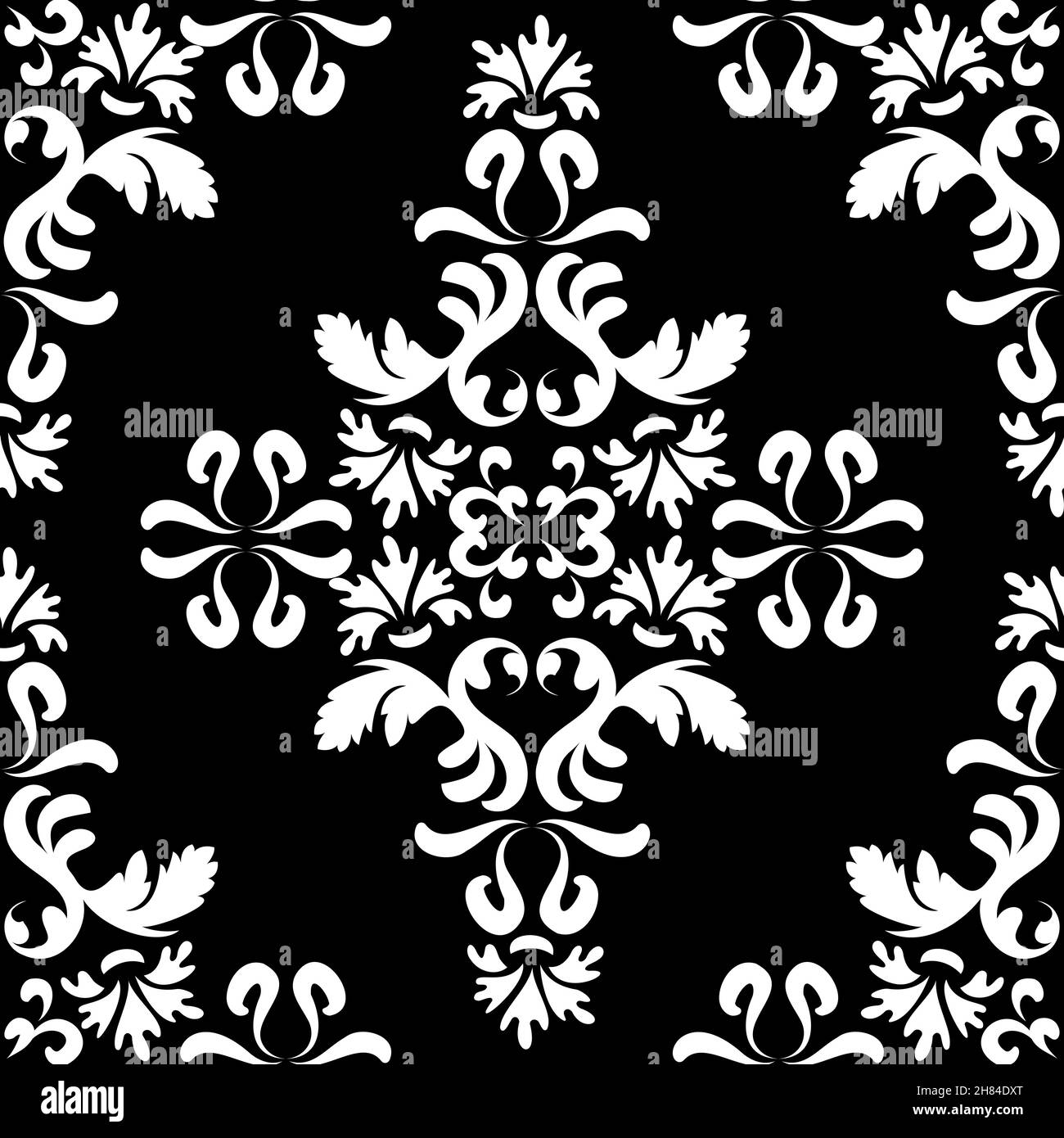 Damask pattern in white hires stock photography and images Alamy