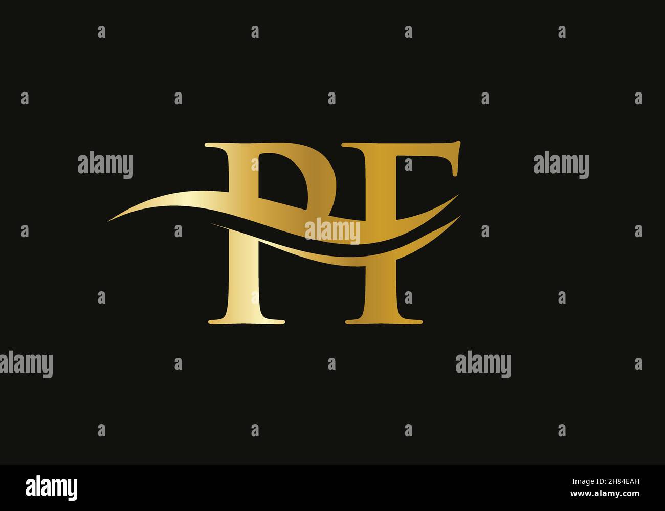 Modern letter PF logo design Vector. Initial linked letter PF logo design with creative, minimal and modern trendy Stock Vector