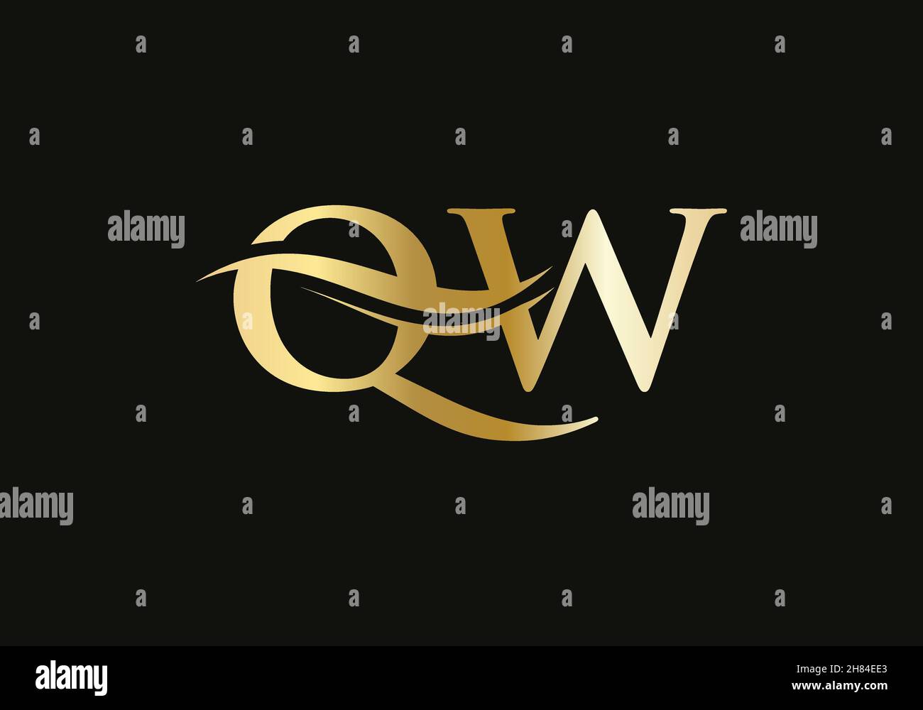 Modern QW logotype for luxury branding. Initial QW letter business logo ...