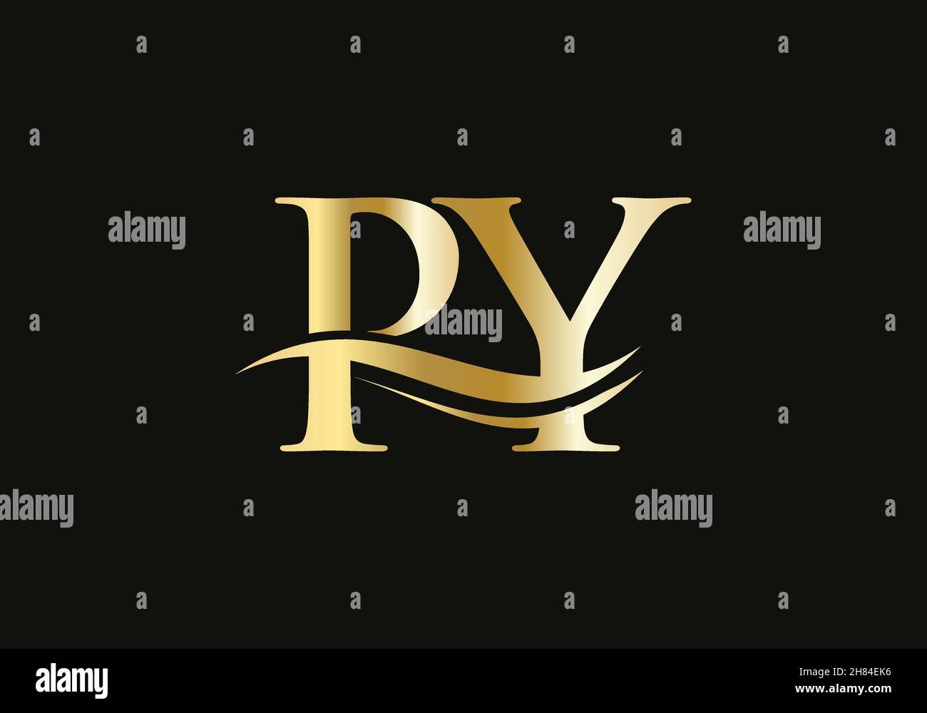 PY Linked Logo for business and company identity. Creative Letter PY logo Vector Stock Vector