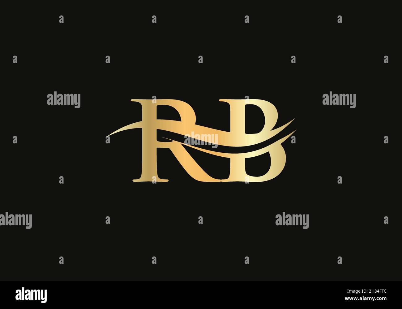 Initial RB letter logo with creative modern business typography vector