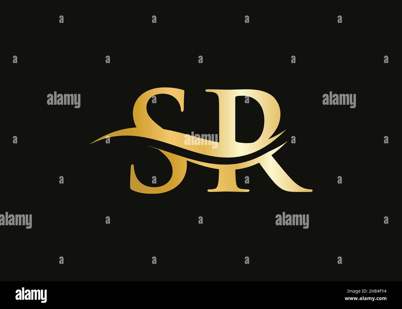 Modern SR logotype for luxury branding. Initial SR letter business logo design vector Stock Vector