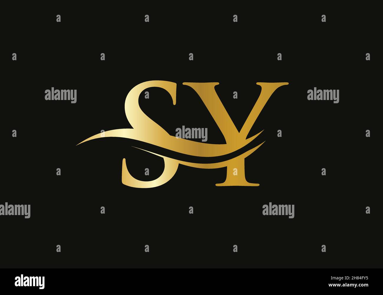 Swoosh Letter SY Logo Design for business and company identity. Water ...