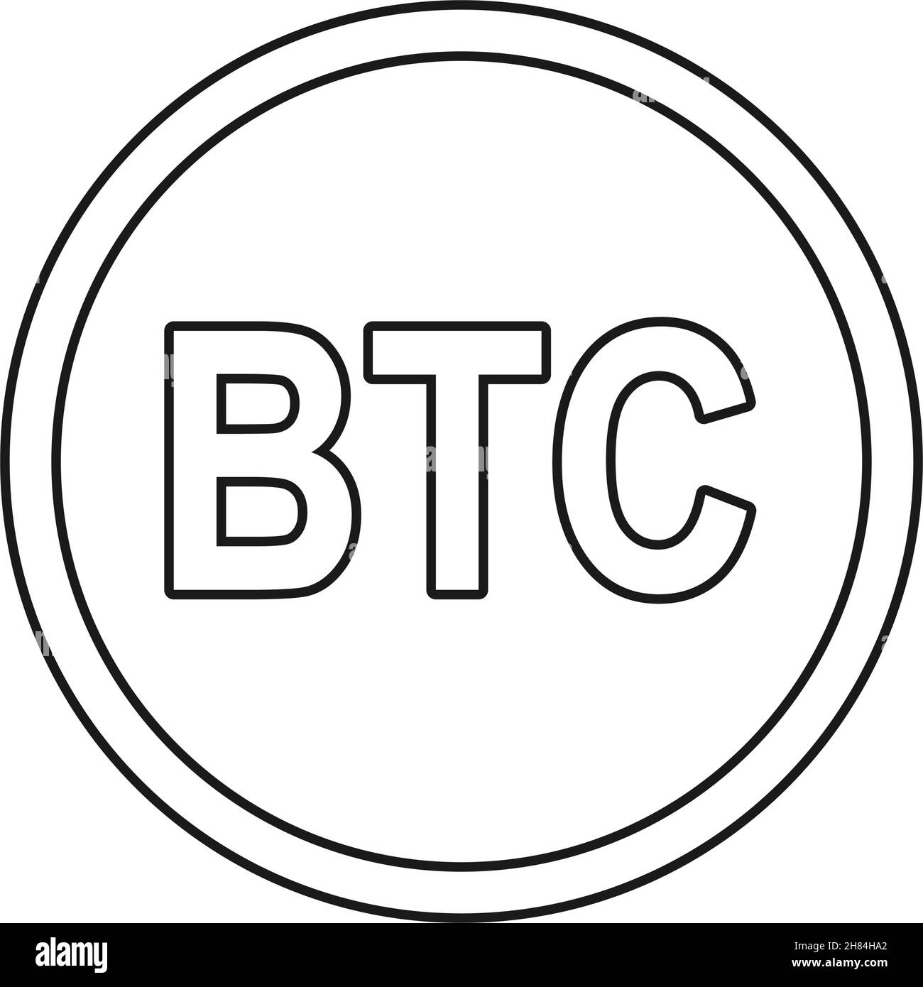 Bitcoin digital currency in outline vector icon Stock Vector