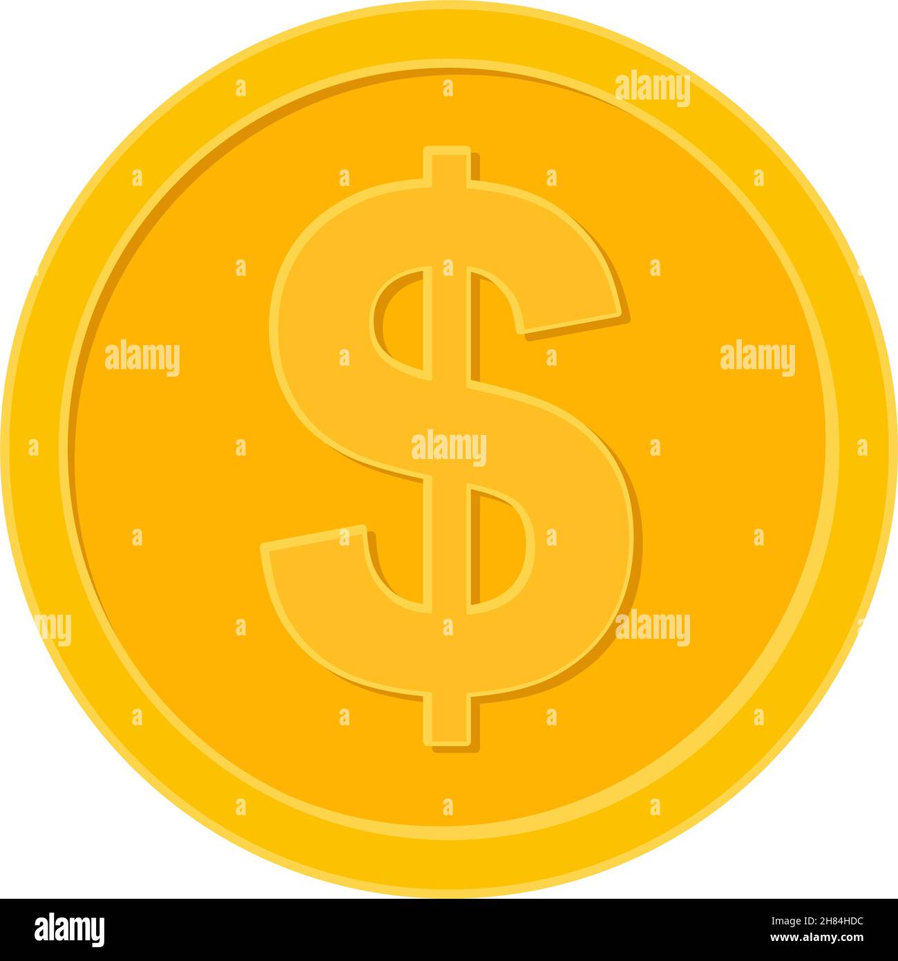Coin with dollar symbol or 3D gold coin in vector icon Stock Vector ...
