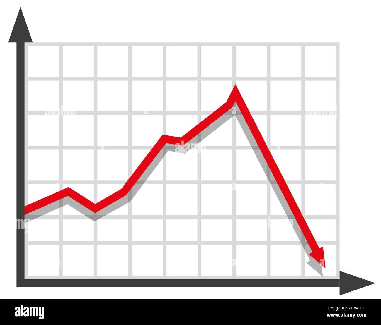 Graph with decrease report. Diagram with recession and bankruptcy progress.  Business and finance vector illustration Stock Vector Image & Art - Alamy