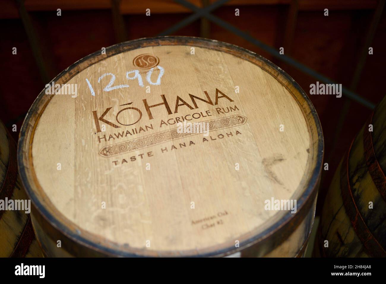 American Oak wooden barrels for aging distilled Hawaiian rum made from