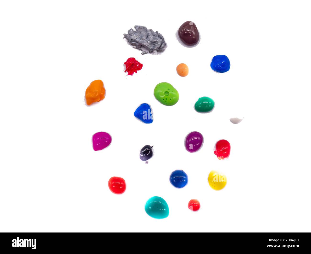 watercolor dots on white background Stock Photo