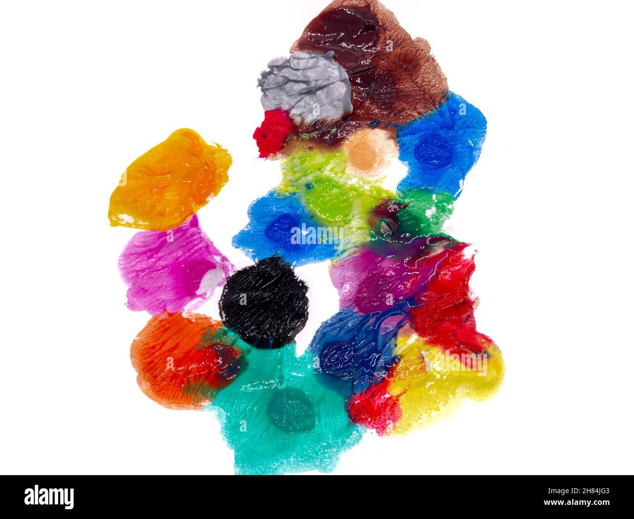 multicolor splash watercolor on white background Stock Photo