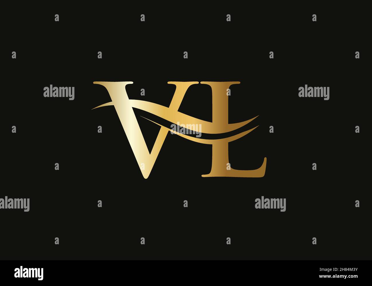 V L Initial letter hexagonal logo vector