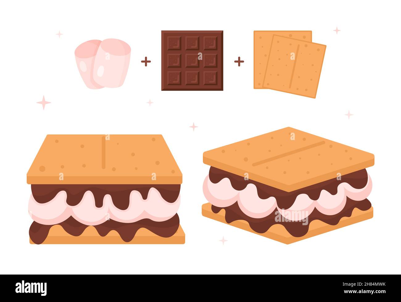 Set of sweet sandwiches Stock Vector