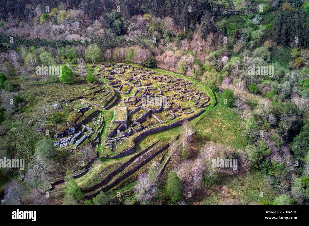 Castro de Coaña, an iron age town in Asturias, Spain. Stock Photo