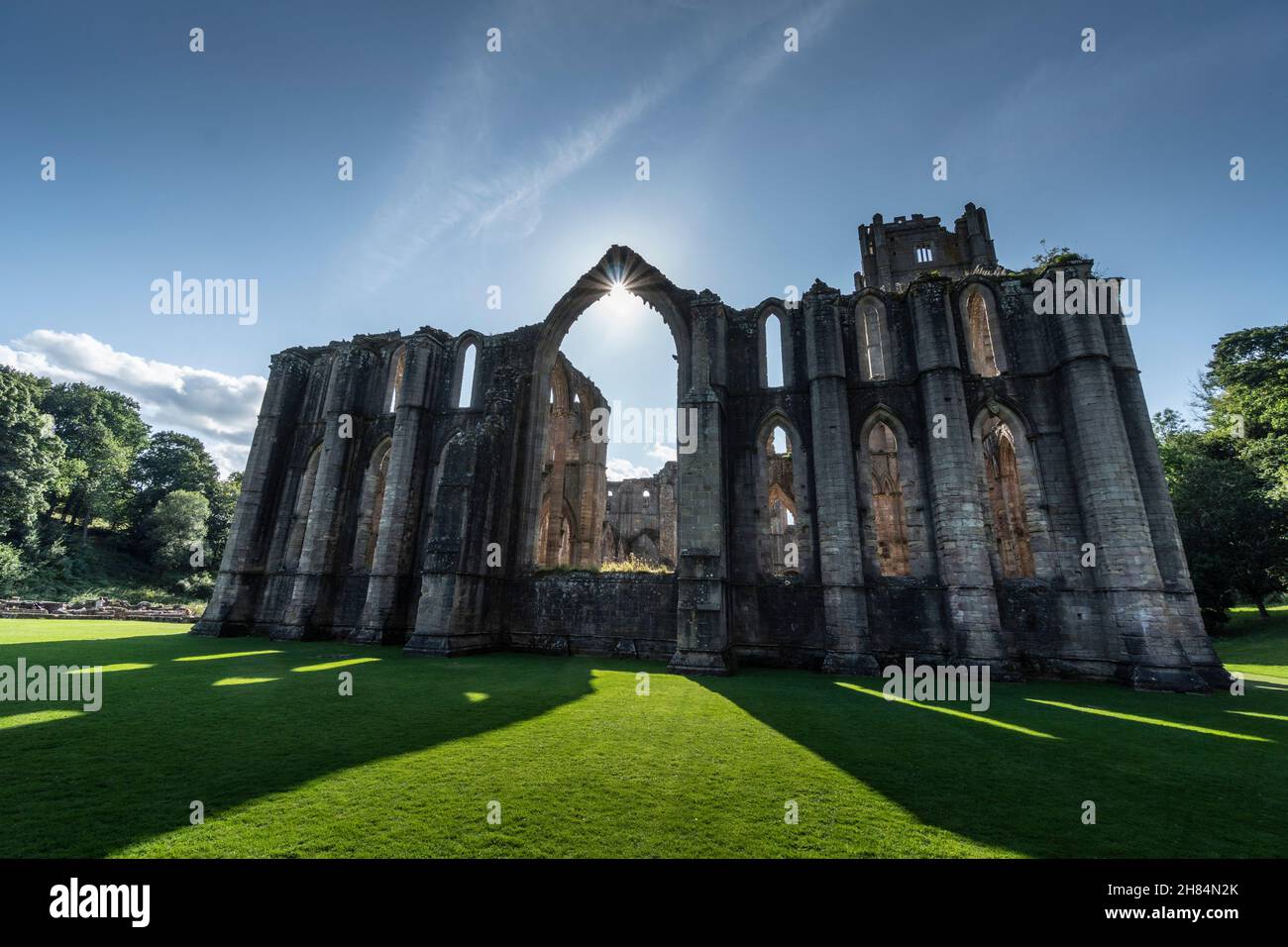 Fountains Abbey, Ripon, North Yorkshire, England - Cistercian abbey mostly dating from 13th to 15th centuries. Stock Photo