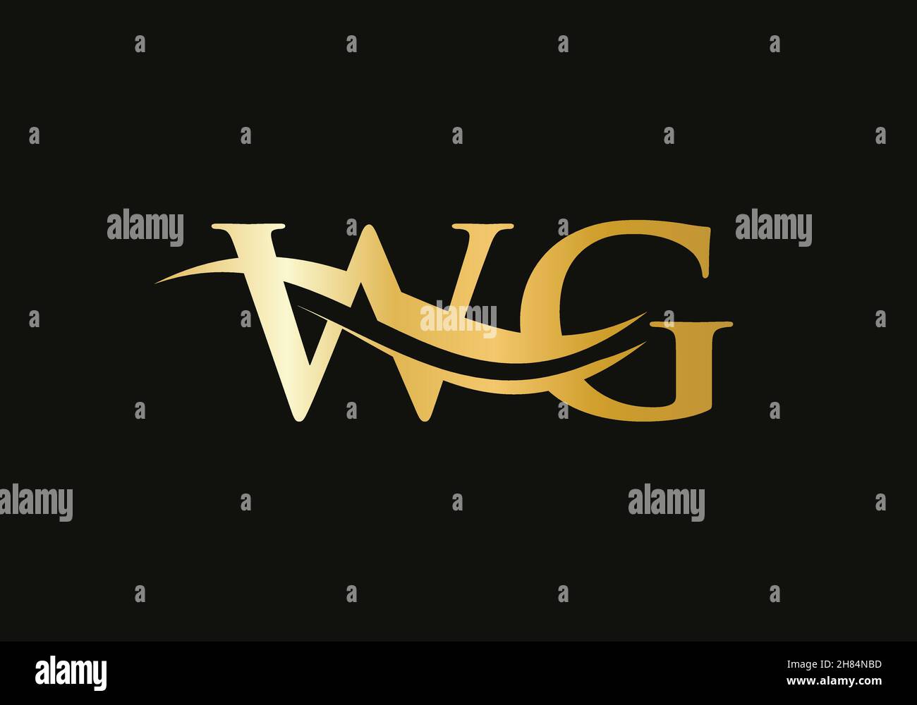 Initial linked letter WG logo design. Modern letter WG logo design vector with modern trendy Stock Vector