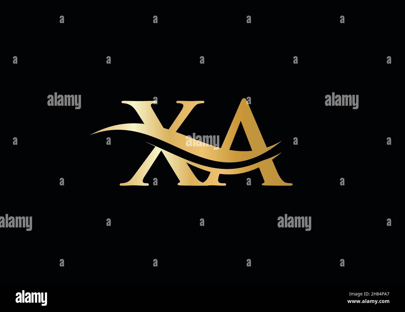 Initial XA letter linked logo vector template. Swoosh letter XA logo design. X A Logo design with modern trendy Stock Vector