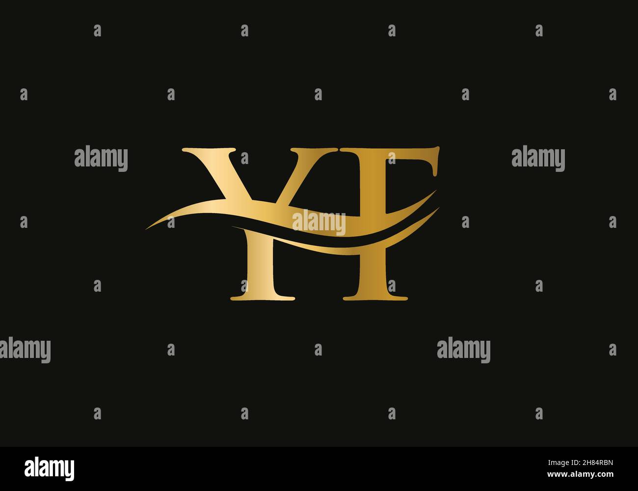 Modern letter YF logo design Vector. Initial linked letter YF logo ...