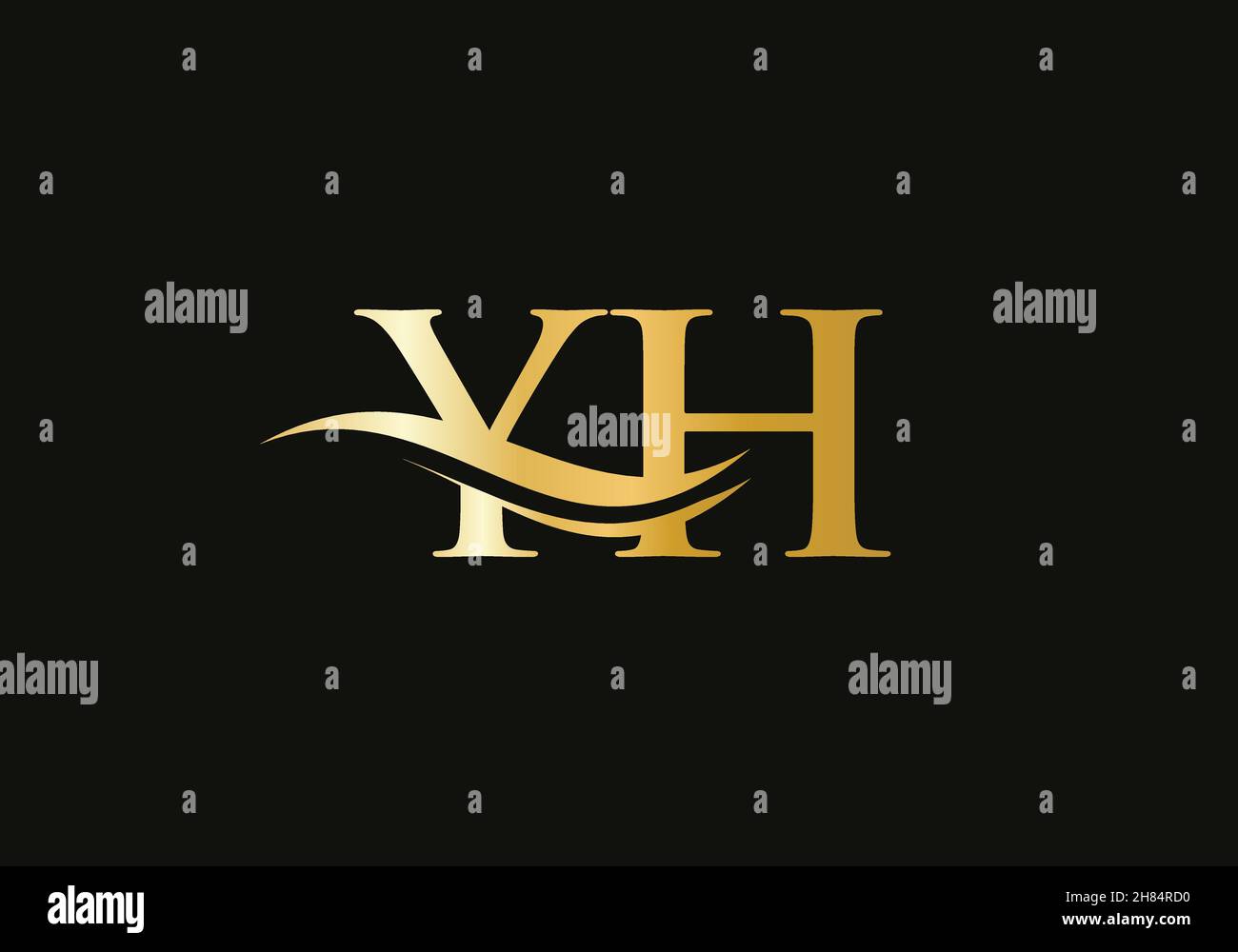 Initial Monogram Letter Yh Logo Design Vector Yh Letter Logo Design With Modern Trendy Stock