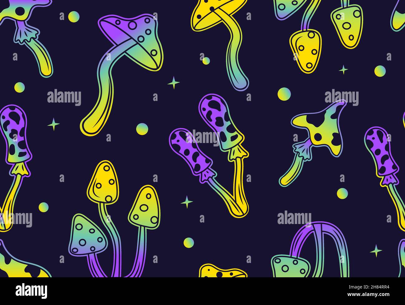 Seamless pattern with mushrooms Stock Vector