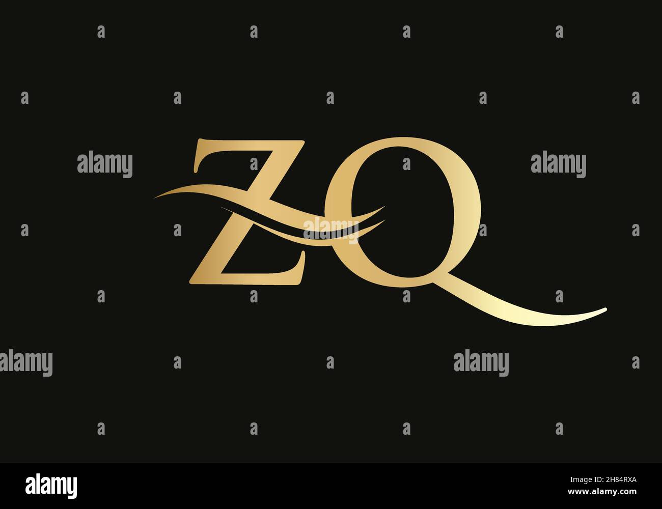Modern Zq Logotype For Luxury Branding Initial Zq Letter Business Logo