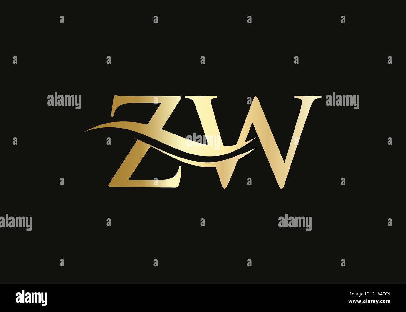 Modern ZW logotype for luxury branding. Initial ZW letter business logo ...