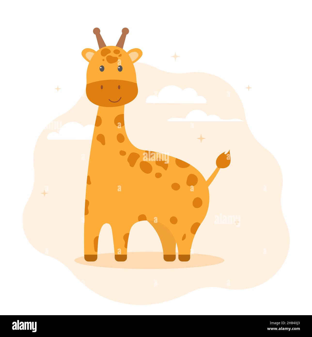 Cute giraffe on nature Stock Vector Image & Art - Alamy
