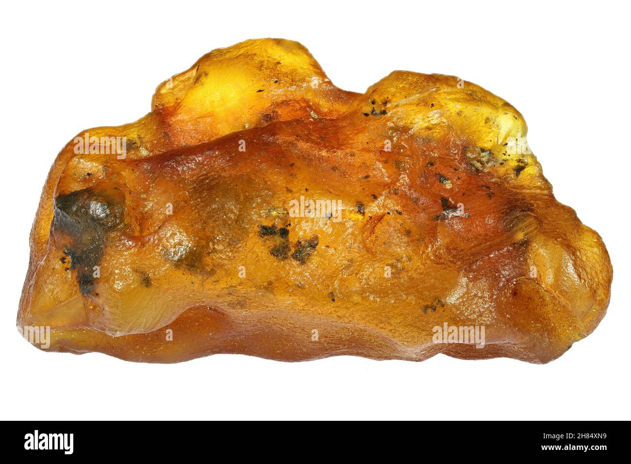 Baltic amber isolated on white background Stock Photo