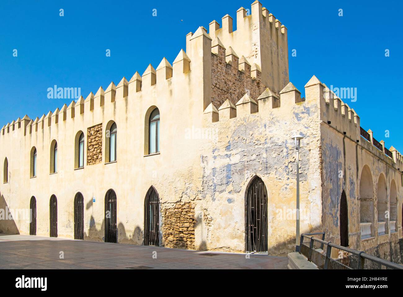 Chipiona Castle is an ancient fortress that is located in the town of Chipiona, Cadiz, Andalusia, Spain Stock Photo