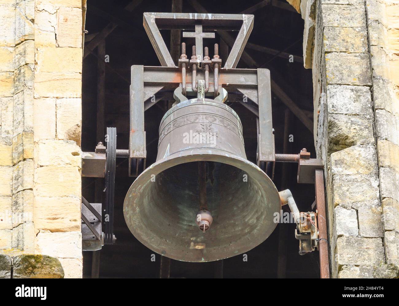 Bell of the church of Escalante in Cantabria Stock Photo