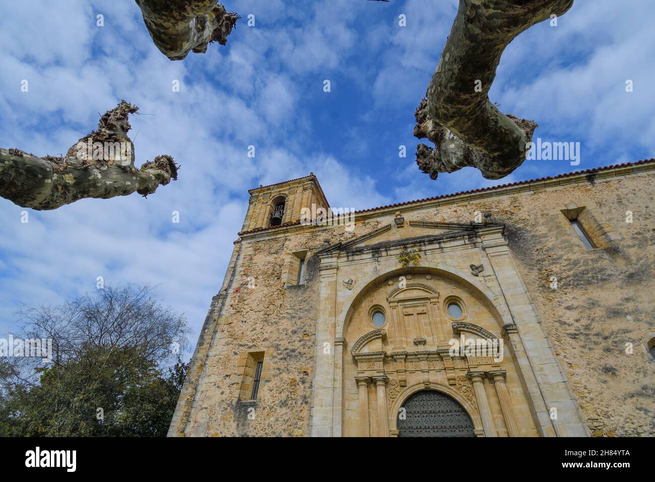 Panoramic view of the Escalante church in Cantabria Stock Photo