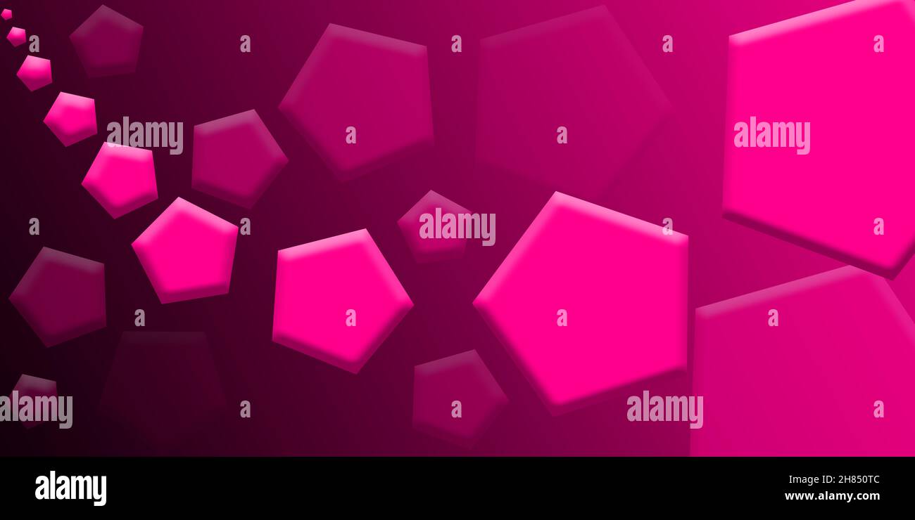 Beautiful Pink Color Backdrop Or Background Illustration Design With Pentagon Shapes Stock Photo