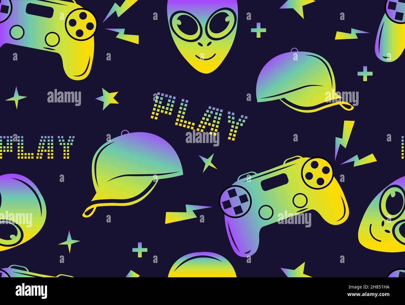 Seamless gamepad pattern Stock Vector