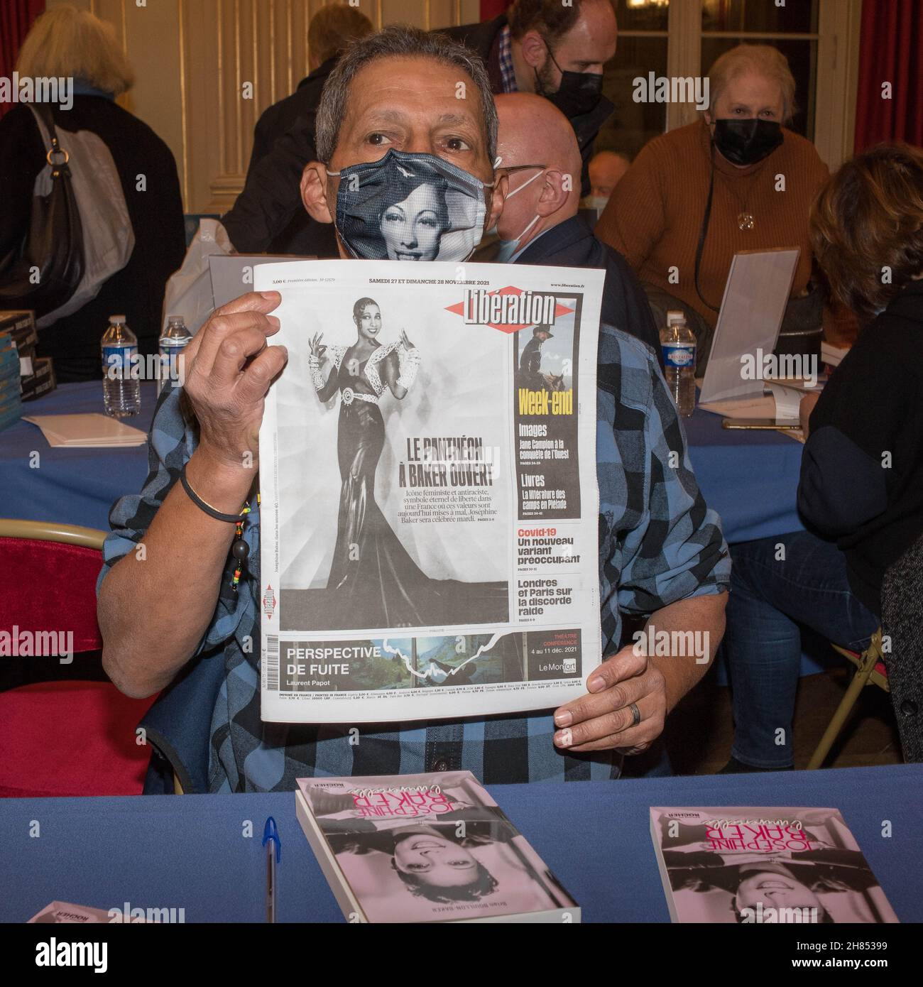 Paris : Conférence avec Brian Bouillon-Baker autour de son livre « Joséphine Baker l’universelle » à la Mairie du 16e arrondissement. Stock Photo
