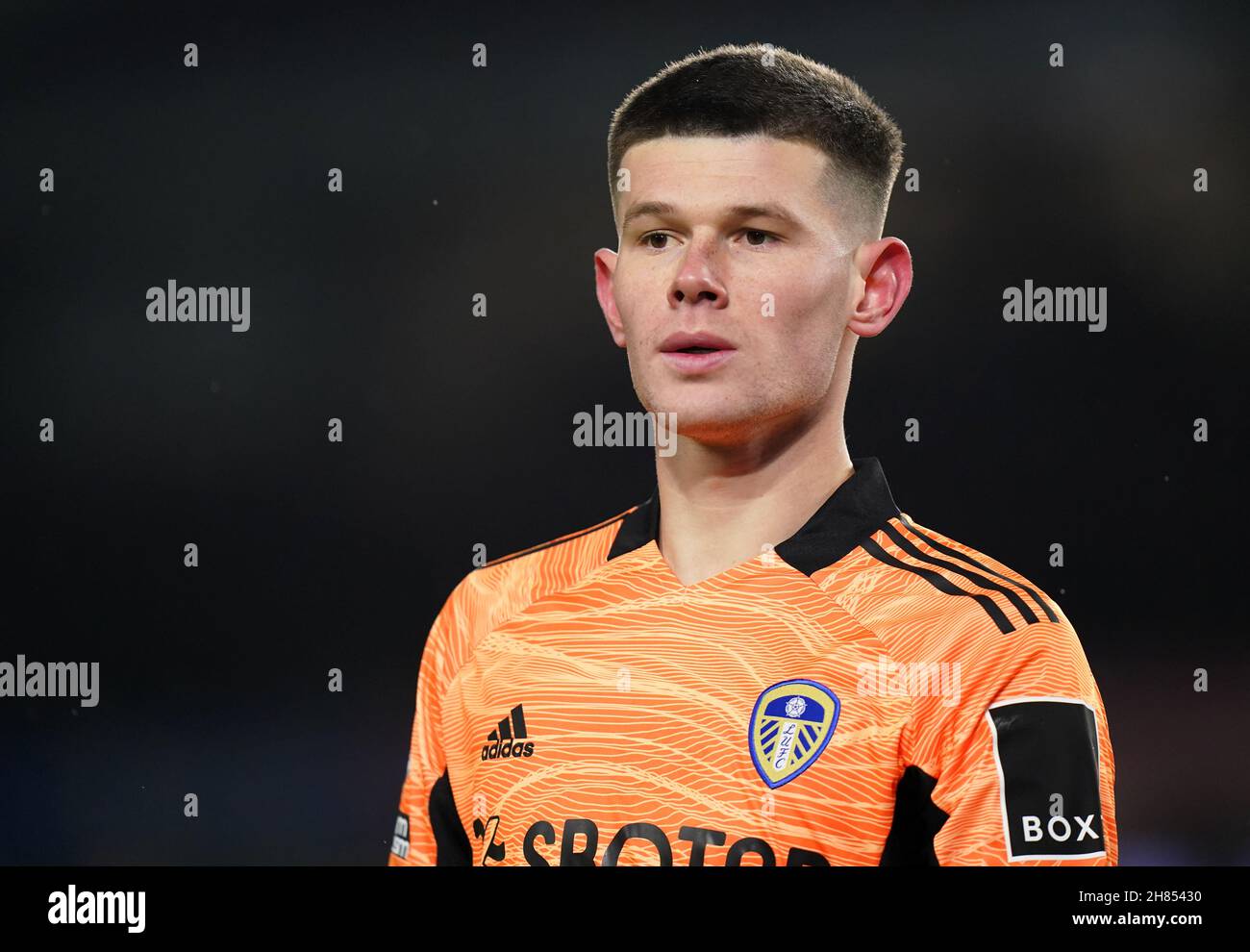 Leeds United goalkeeper Illan Meslier during the Premier League match at the American Express Community Stadium, Brighton. Picture date: Saturday November 27, 2021. Stock Photo