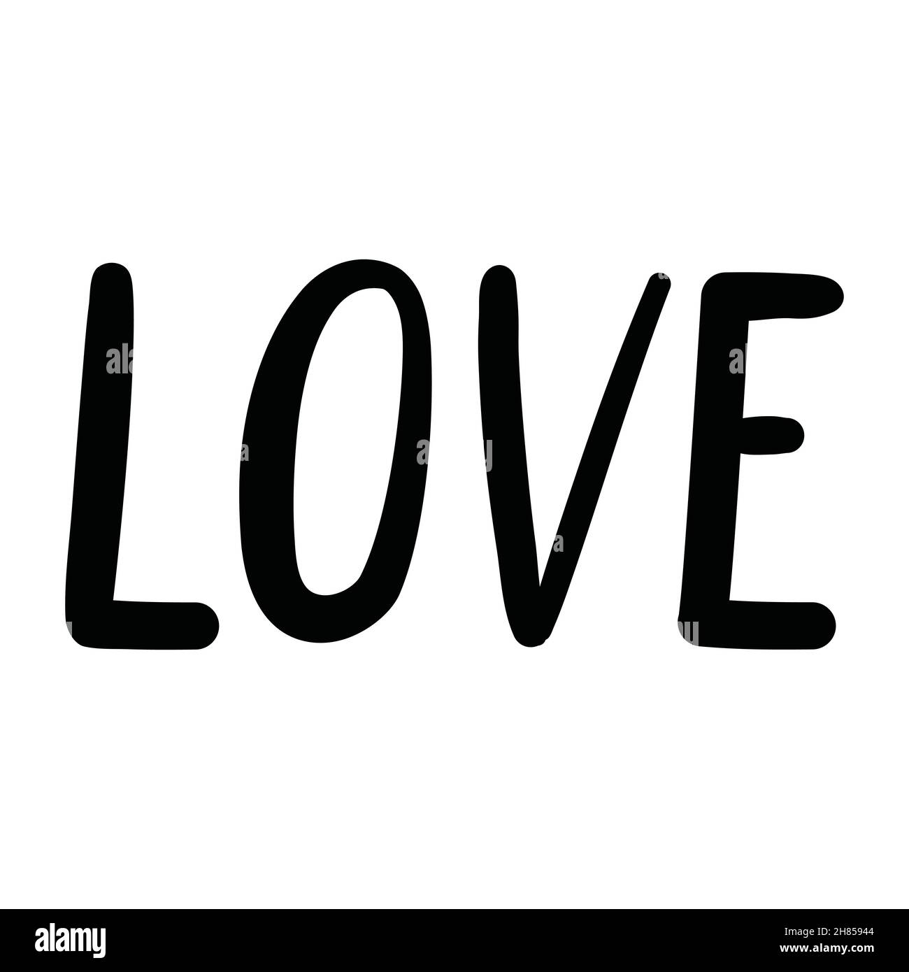 Lettering 'love' made on black color on the white background. Design  calligraphy inscription for cards or banner for Valentines Day. Vector,  illustrat Stock Vector Image & Art - Alamy