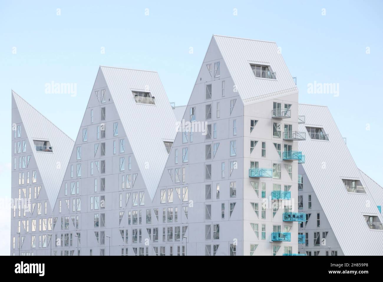 Aarhus, Denmark - September 19, 2013: Iceberg building in Aarhus. The Iceberg is a unique apartment building in the harbor area called Aarhus island Stock Photo