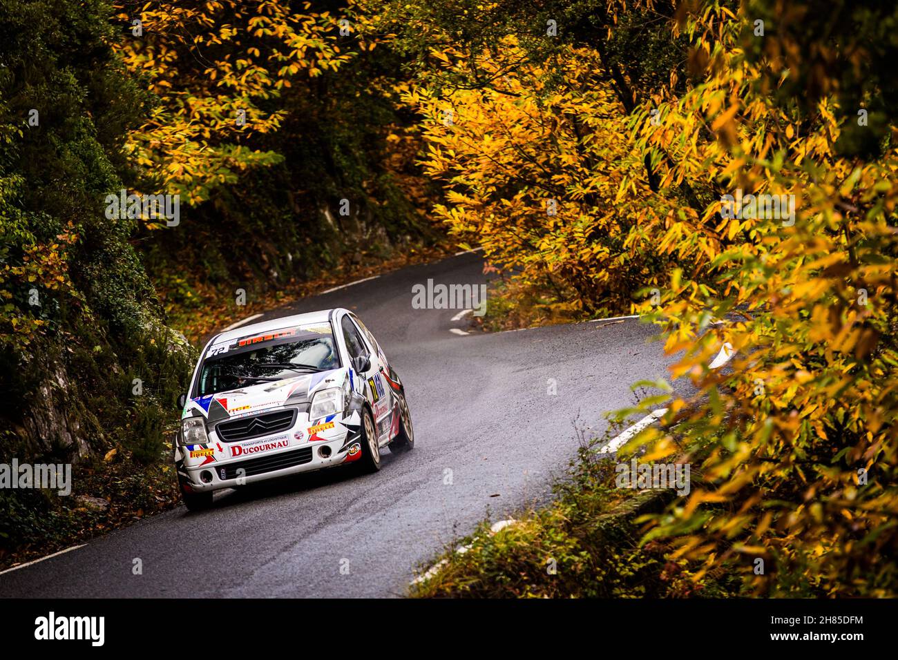 72 CORBERAND Yoan, MOUGENOT Hanghy, Citroen C2, action during the Rallye du Var 2021, 8th round of the Championnat de France des Rallyes 2021, from November 25 to 28 in Sainte-Maxime, France - Photo Bastien Roux / DPPI Stock Photo