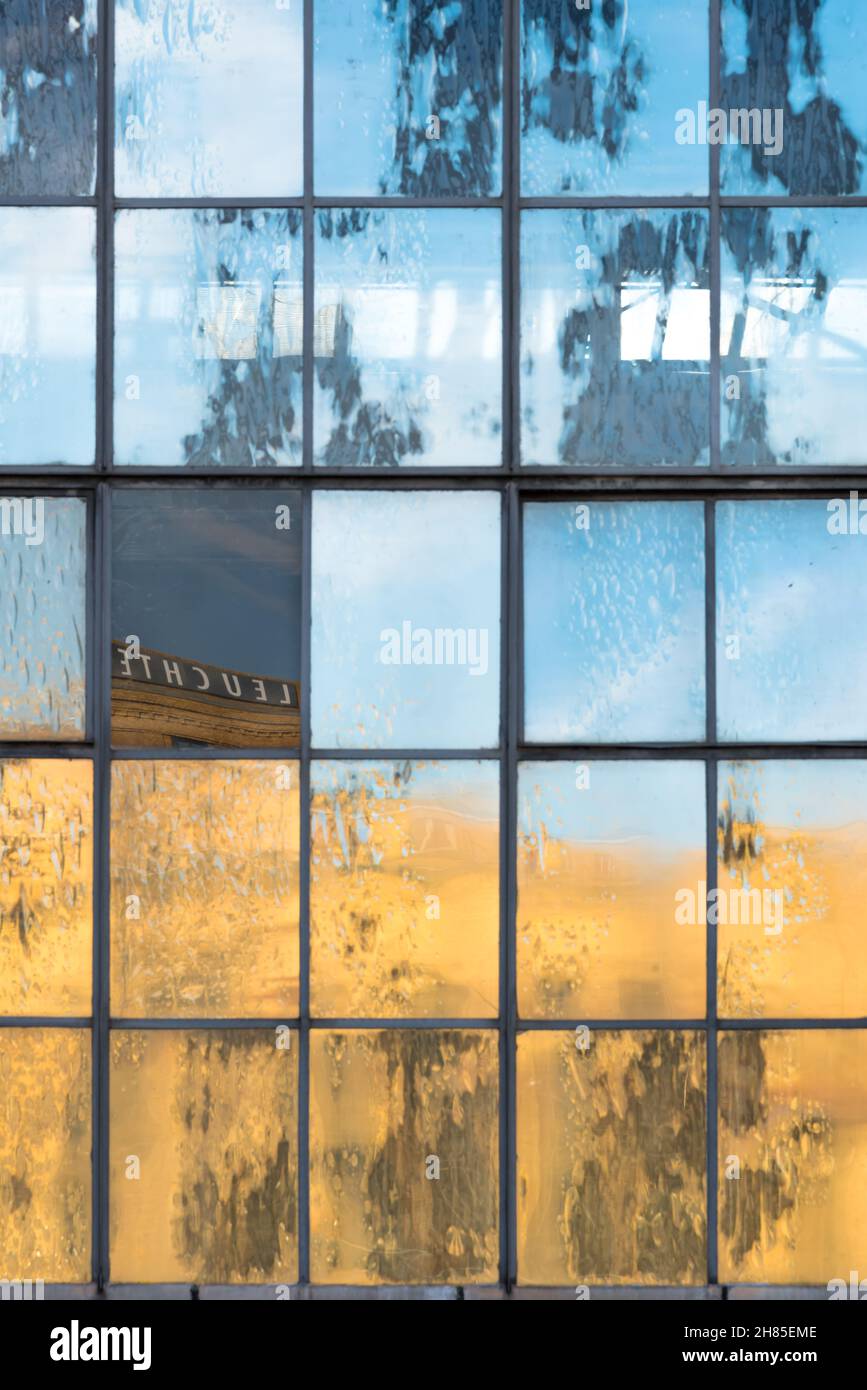 Reflected letters in the glass of the window Stock Photo - Alamy