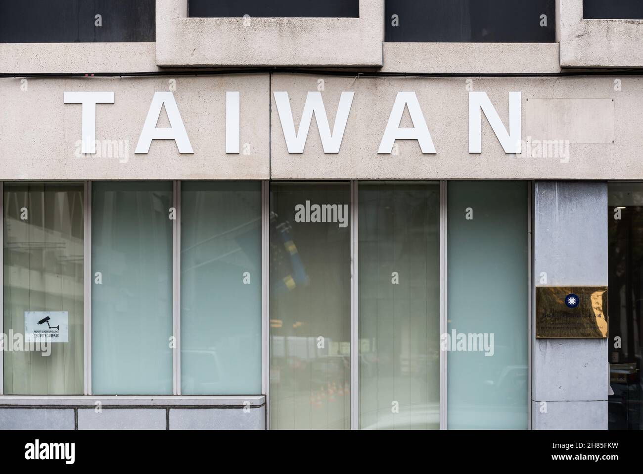 Ixelles, Brussels Capital Region, Belgium - 11 19 2021: Facade of the Taiwan embassy in Brussels Stock Photo