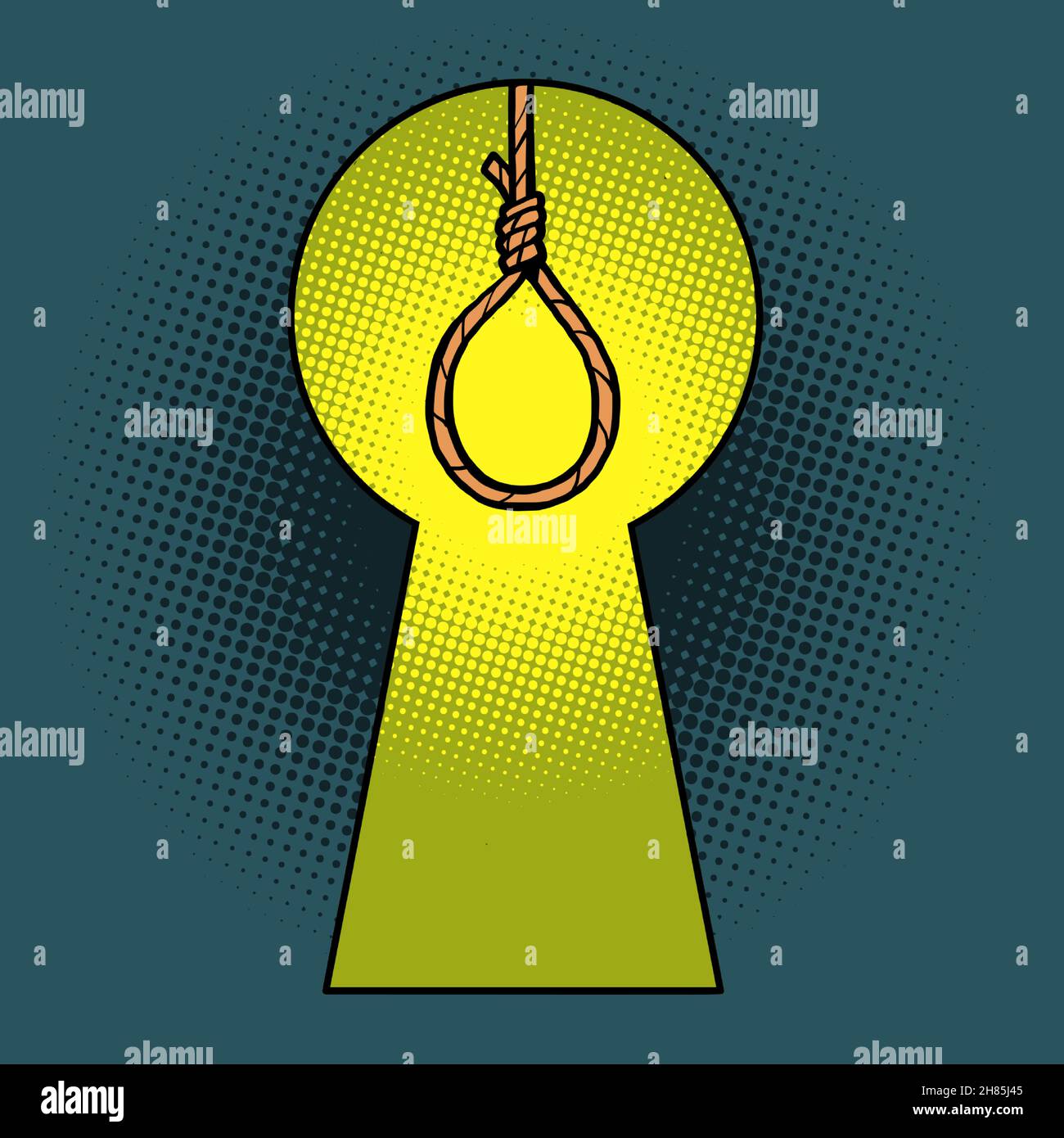 rope noose, suicide or execution. Symbol of death Stock Vector