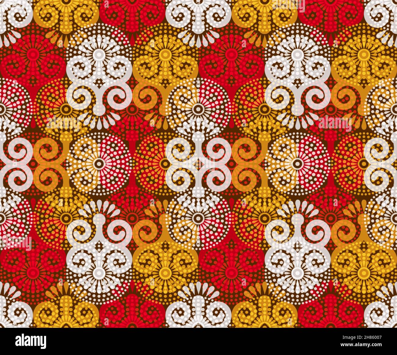 Seamless African Print fabric, Ethnic handmade ornament for your design, Ethnic and tribal motifs geometric elements. Vector texture, afro textile Stock Vector