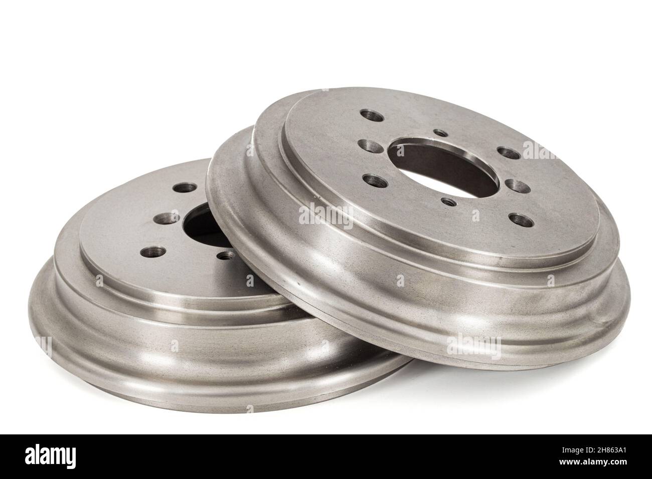 Rear car brake drums, isolated on white background Stock Photo Alamy