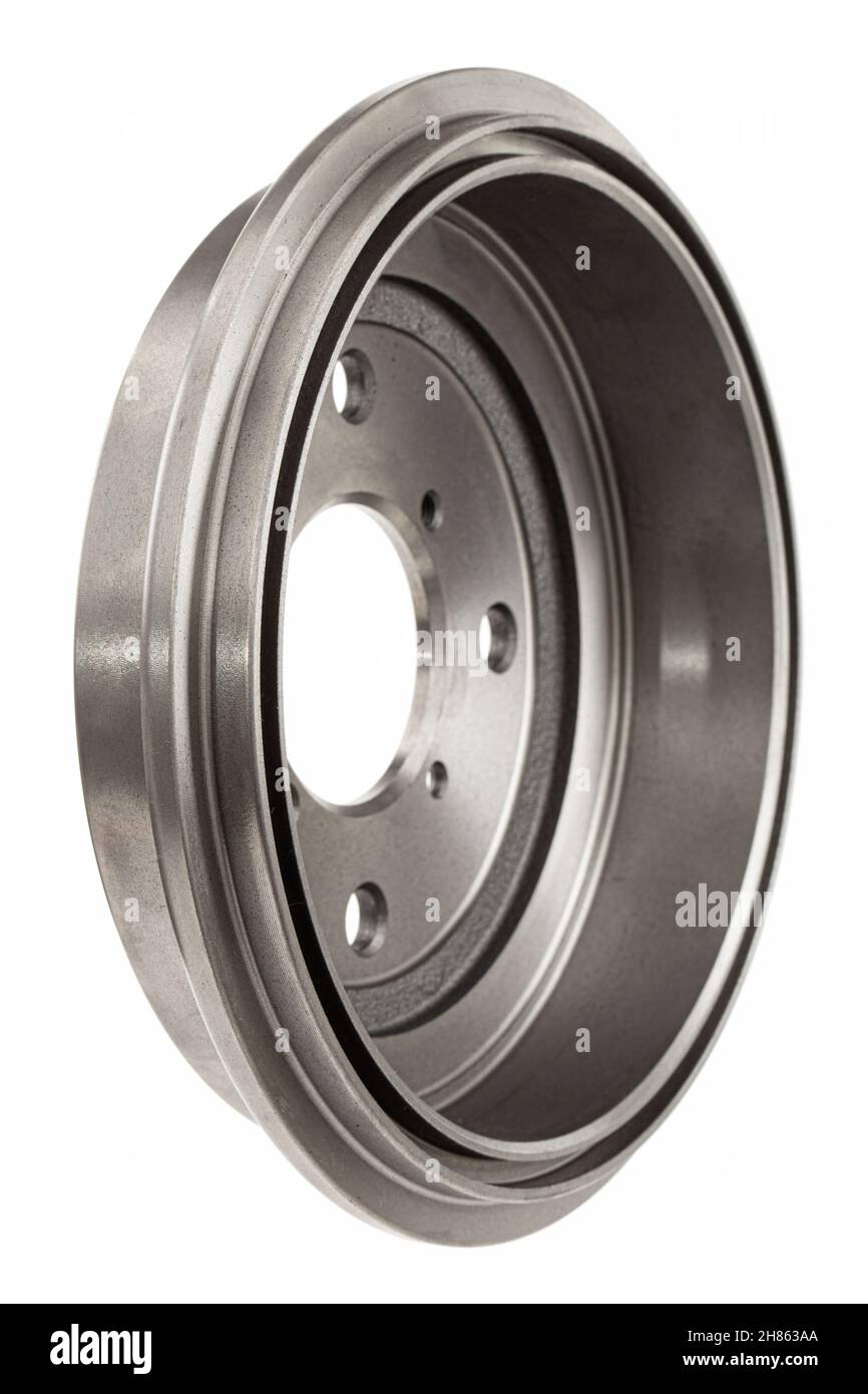 Rear car brake drum, isolated on white background Stock Photo Alamy