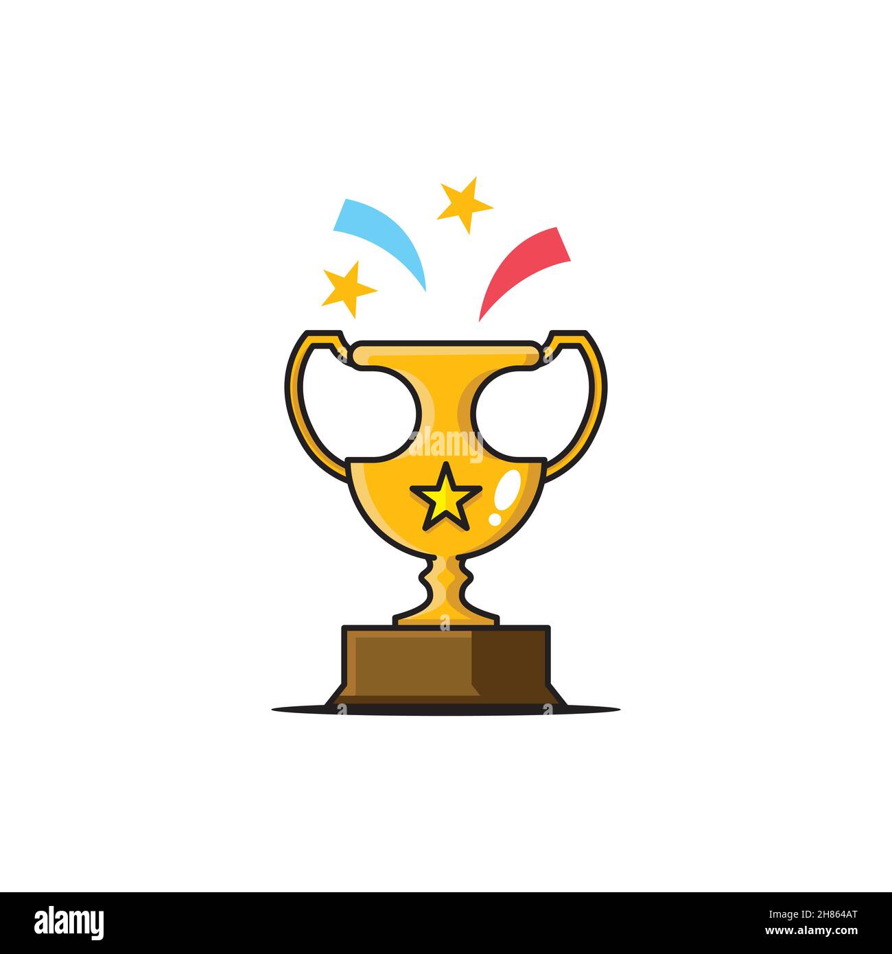 vector illustration of a trophy in a flat design style Stock Vector ...