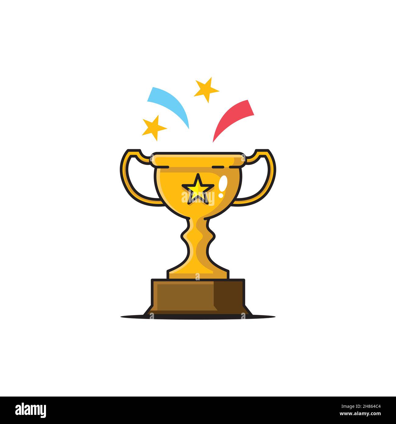 vector illustration of a trophy in a flat design style Stock Vector ...