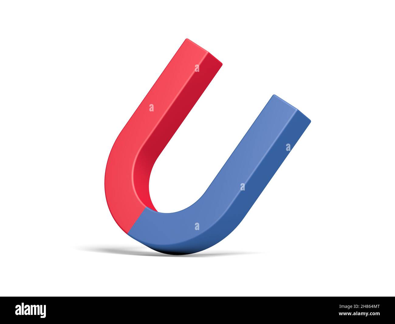 Magnet isolated on white background. Red and blue. 3d illustration. Stock Photo