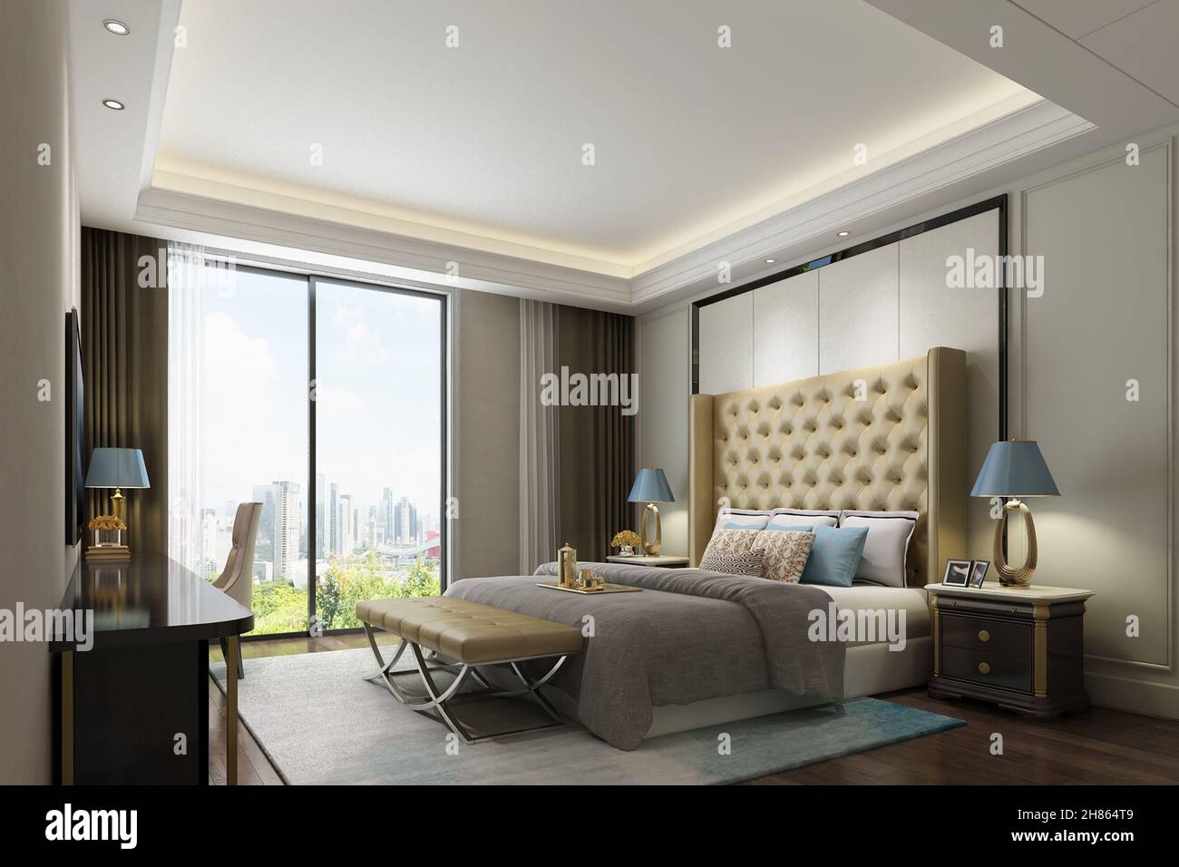 3d rendering classic bedroom hi-res stock photography and images - Alamy